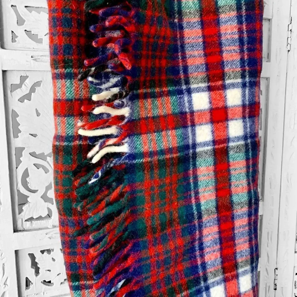 Curvon Imperial Wool Plaid Throw Blanket